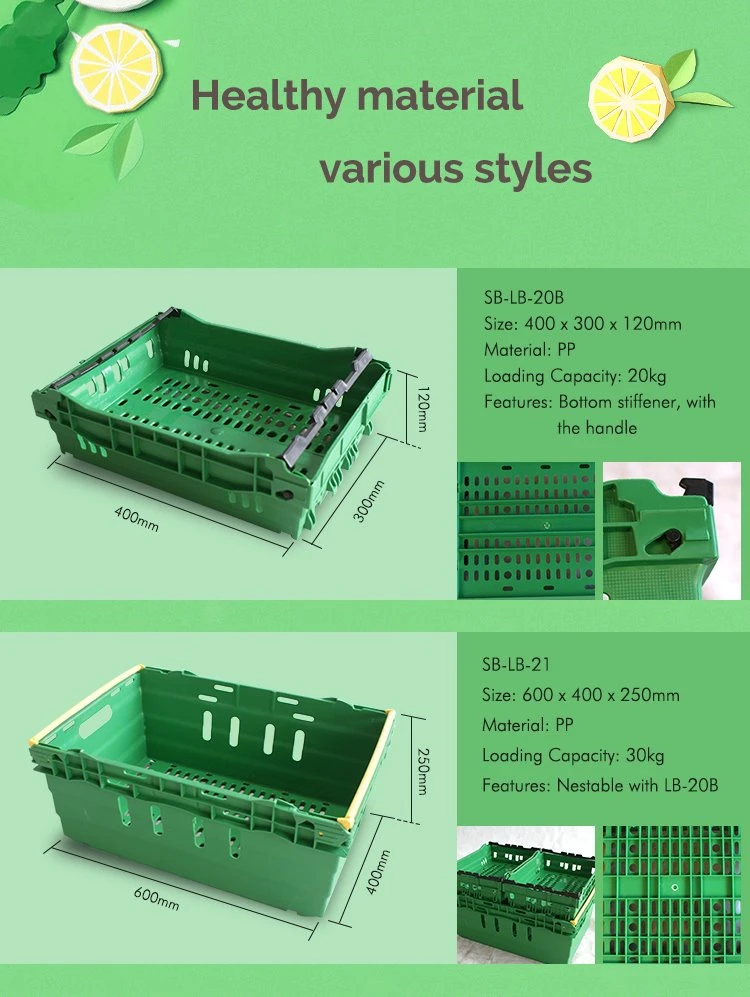 Customized Color Stackable Nestable Vegetable Plastic Storage Boxes