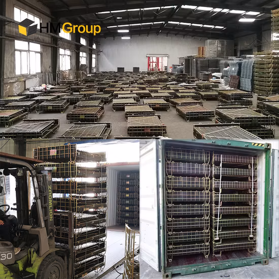 Cina Contenitore pieghevole per gabbia per pallet in rete metallica per stoccaggio di bottiglie di plastica